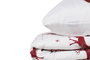 L'essentiel linge de maison Geyik - Juego de funda de edredón doble Rojo clarete y Blanco